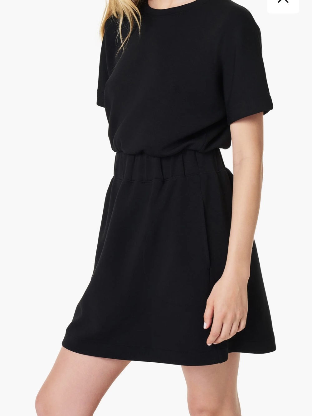 SPANX Air Essentials Black Cinched MiniDress XL Capsule Wardrobe Minimalist $118